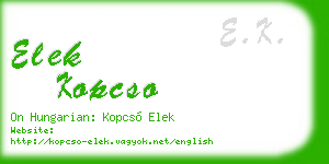 elek kopcso business card