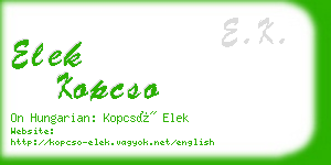 elek kopcso business card